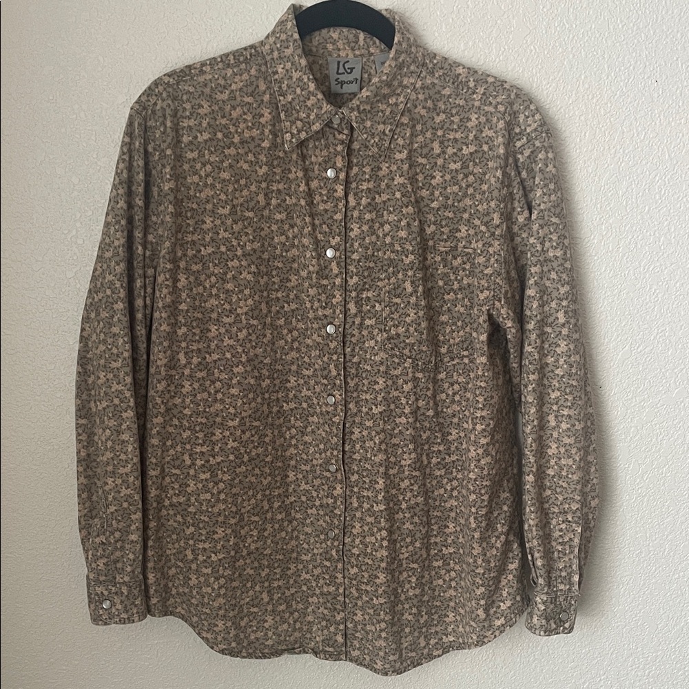 Western Snap Front shirt LG Sport size medium floral print
